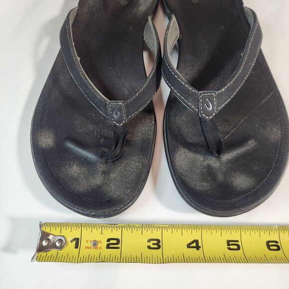 Olukai Ho‘opio Black Thong Sandals Women’s Size 9 – Casual Flip Flops - Picture 12 of 14